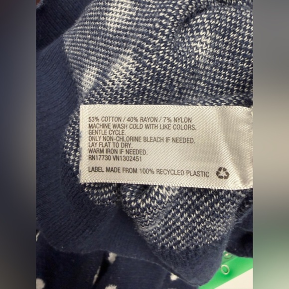 A New Day Blue and White Polka Dot Knit Sweater Size L - Picture 9 of 9